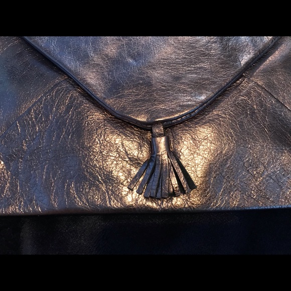 Maison Scotch Leather Tassle Envelope Clutch - Picture 2 of 8